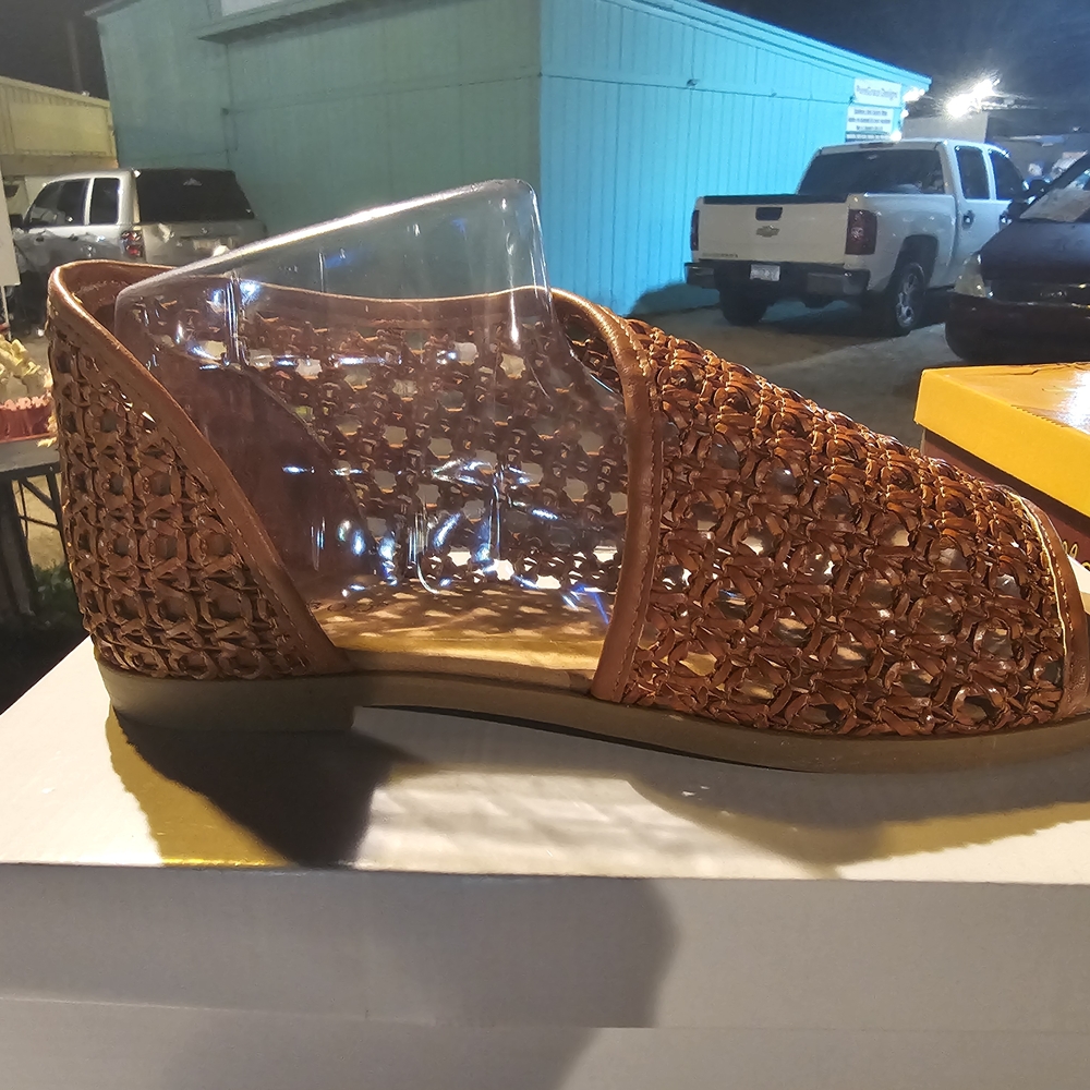 BAMBOO Brown Woven Flats